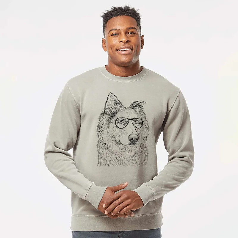 Price Smash urban workout sweatshirtAviator Penny the Chow Mix - Unisex Pigment Dyed Crew Sweatshirt