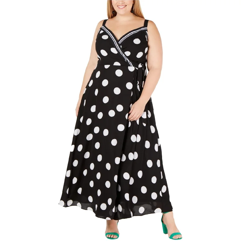 Sale Event flowy maxi dressI-N-C Womens Dot Maxi Dress, Black, 20W