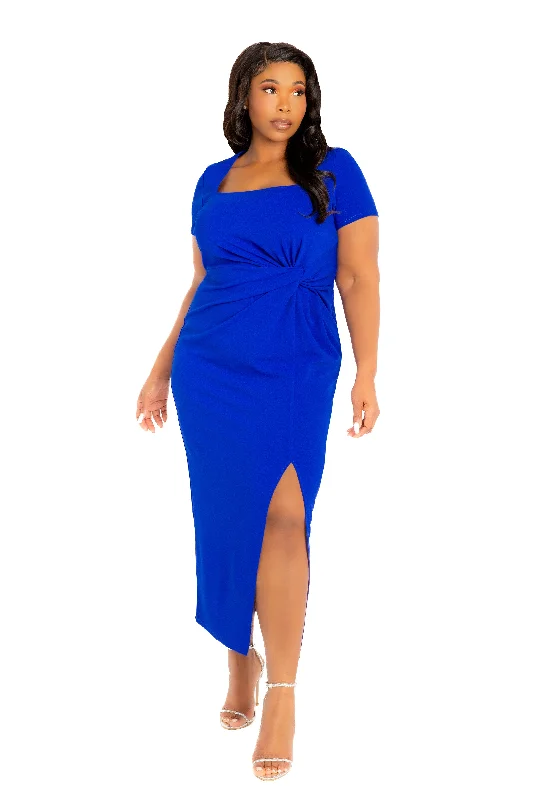 Major Savings elegant evening dressGathered Waist Midi Dress