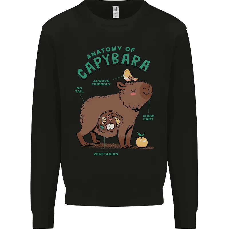 Can't Miss modern sports hoodieAnatomy of a Capybara Funny Mens Sweatshirt Jumper
