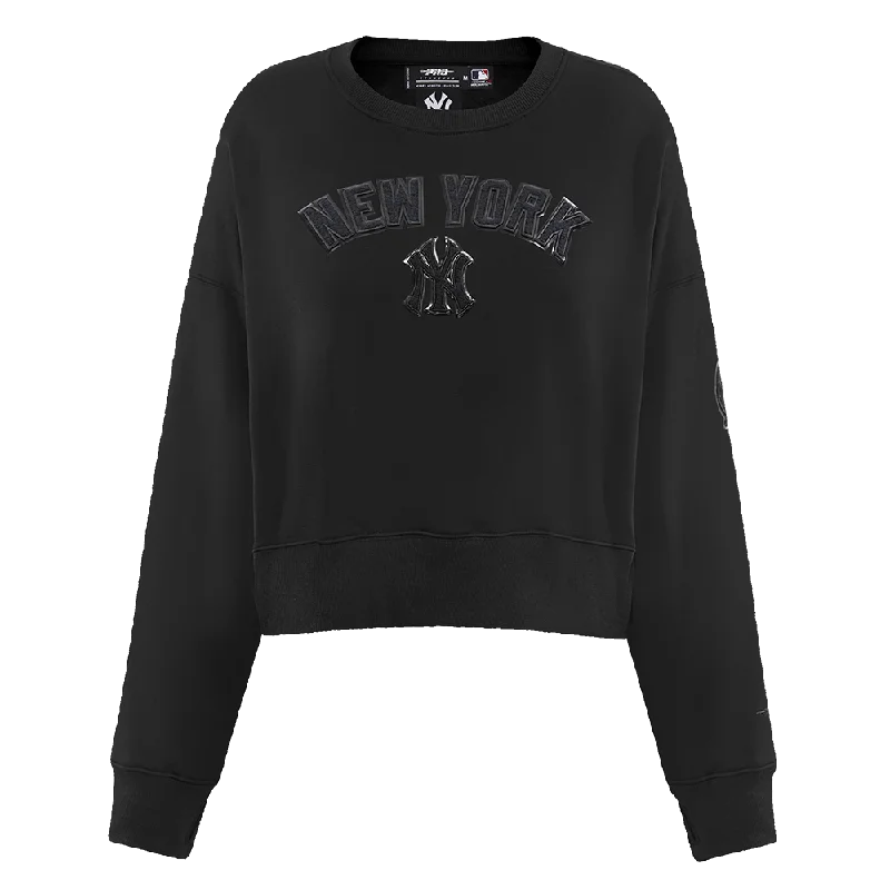 Mega Sale MLB NEW YORK YANKEES TRIPLE BLACK WOMEN'S FLC CREWNECK (TRIPLE BLACK WOMEN'S)