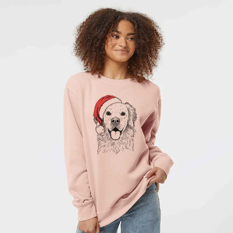 Fantastic Deals stylish training hoodieSanta Juniper the Golden Retriever - Unisex Pigment Dyed Crew Sweatshirt