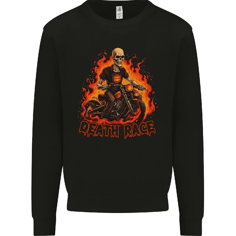 Deep Discounts Death Race Biker Skull Motorbike Motorcycle Mens Sweatshirt Jumper