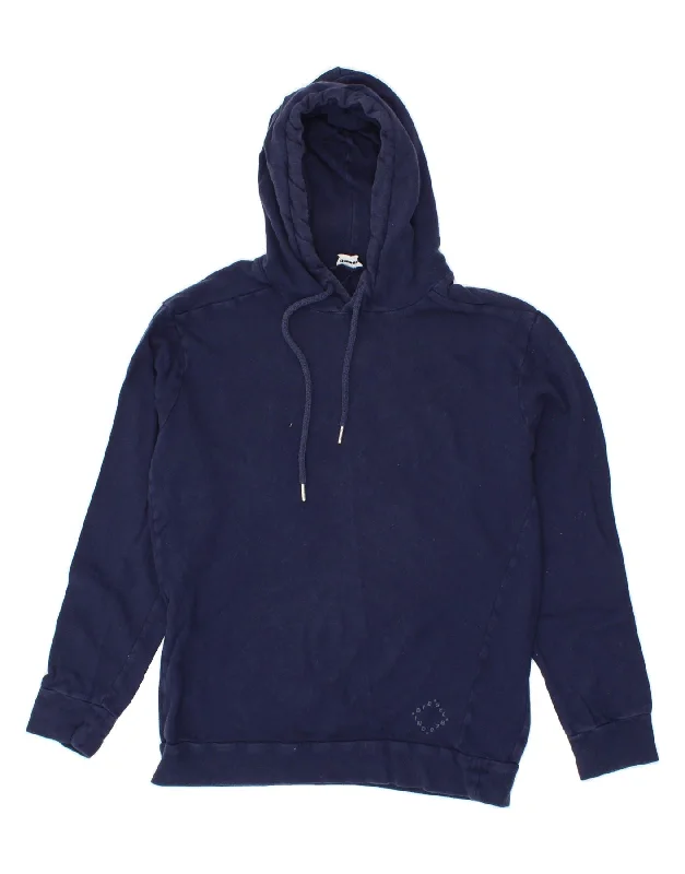 DIESEL Womens Hoodie Jumper UK 14 Medium Navy Blue Cotton