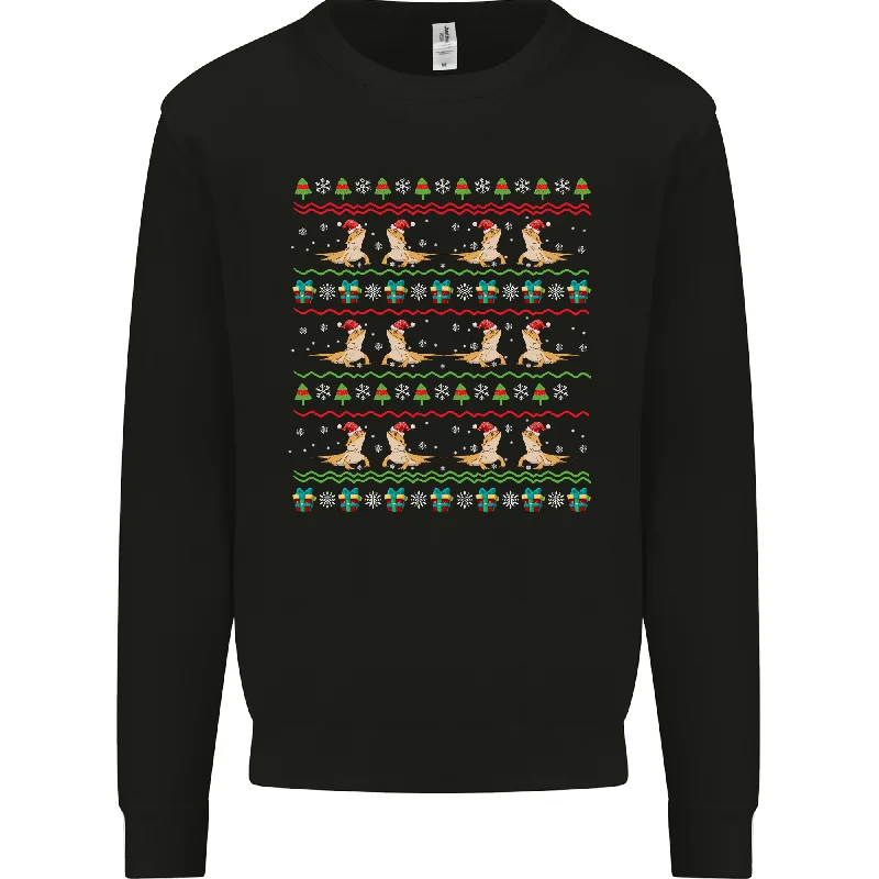 Act Now Christmas Bearded Dragon Xmas Reptile Mens Sweatshirt Jumper