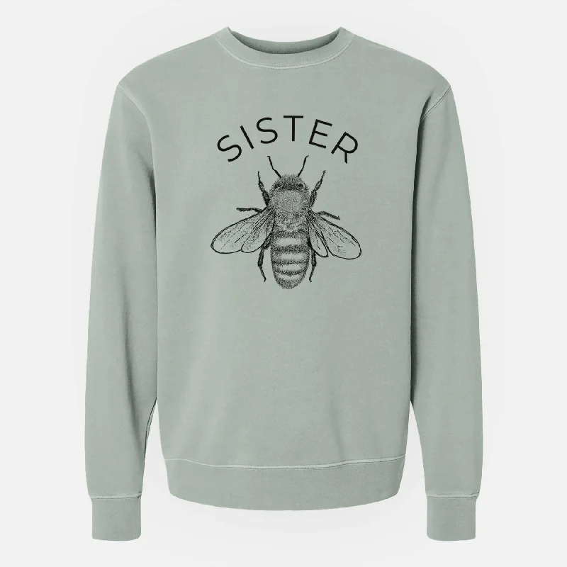 luxury fitness sweatshirtSister Bee - Unisex Pigment Dyed Crew Sweatshirt