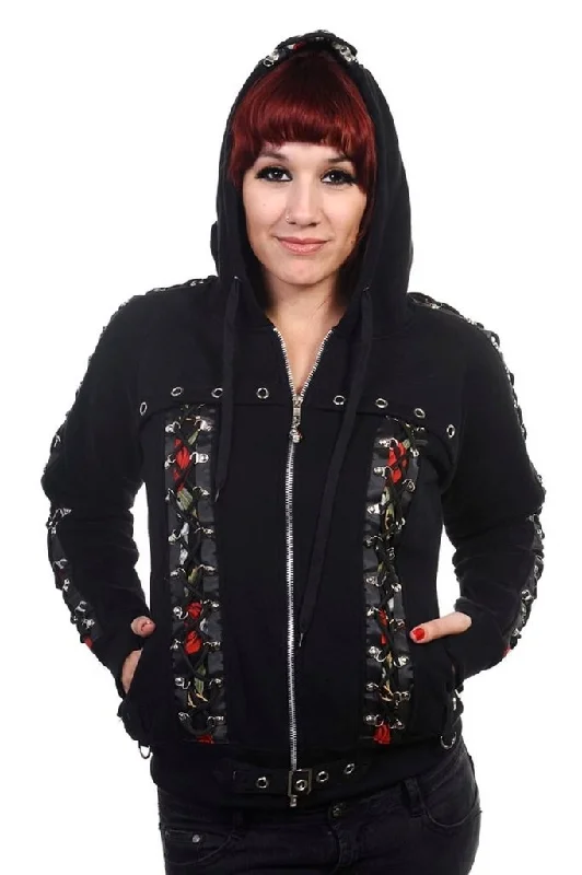 Blowout Deals Skull Rose Corset Hoodie