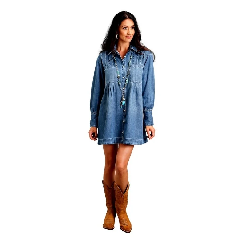 flowy evening dressStetson Western Dress Women Denim Shirt L/S 11-057-0594-2031 BU