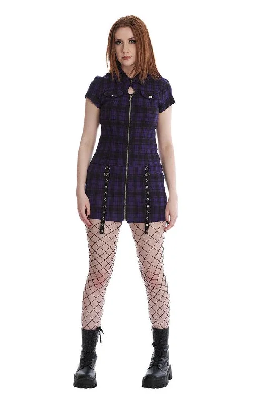 Discount Deals textured dressTartan Night Zip Dress