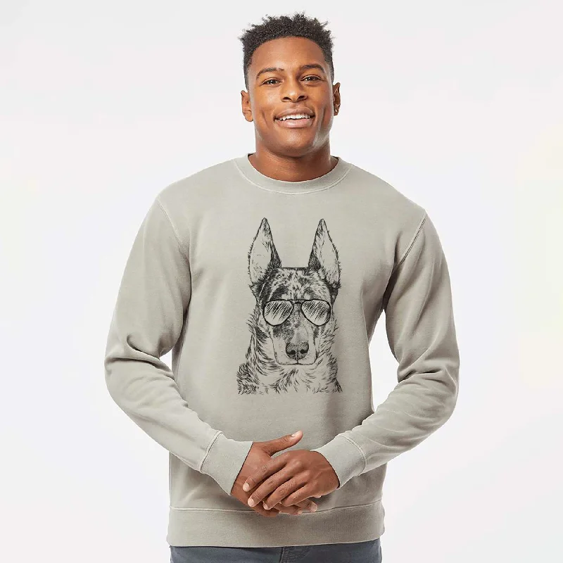 Best Bargains Aviator Nori the Beauceron - Unisex Pigment Dyed Crew Sweatshirt