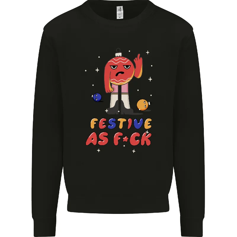 Value Deals Christmas Offensive Bauble Bah Humbug Finger Flip Mens Sweatshirt Jumper