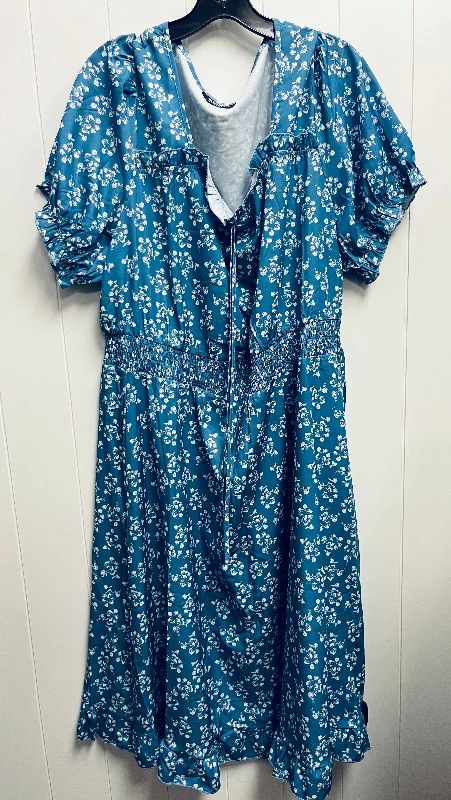 romantic dressDress Casual Maxi By Clothes Mentor In Blue & White, Size: 2x