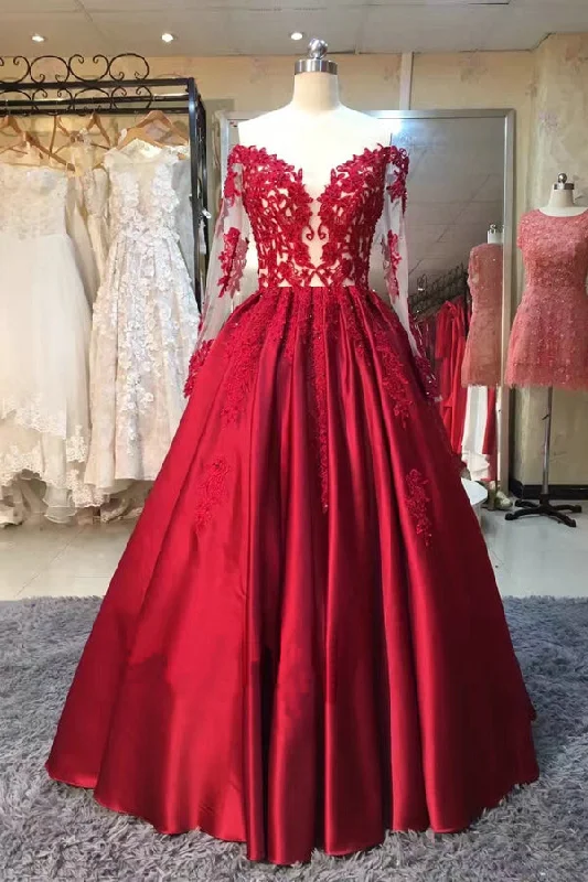 Huge Discounts flowy dressRed Floor Length Off Shoulder Long Sleeve Appliques Quinceanera Dresses Huge Discounts flowy dressRed Floor Length Off Shoulder Long Sleeve Appliques Quinceanera Dresses