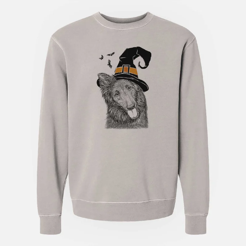 Price Reduction Witch Jaxx the Belgian Tervuren - Unisex Pigment Dyed Crew Sweatshirt