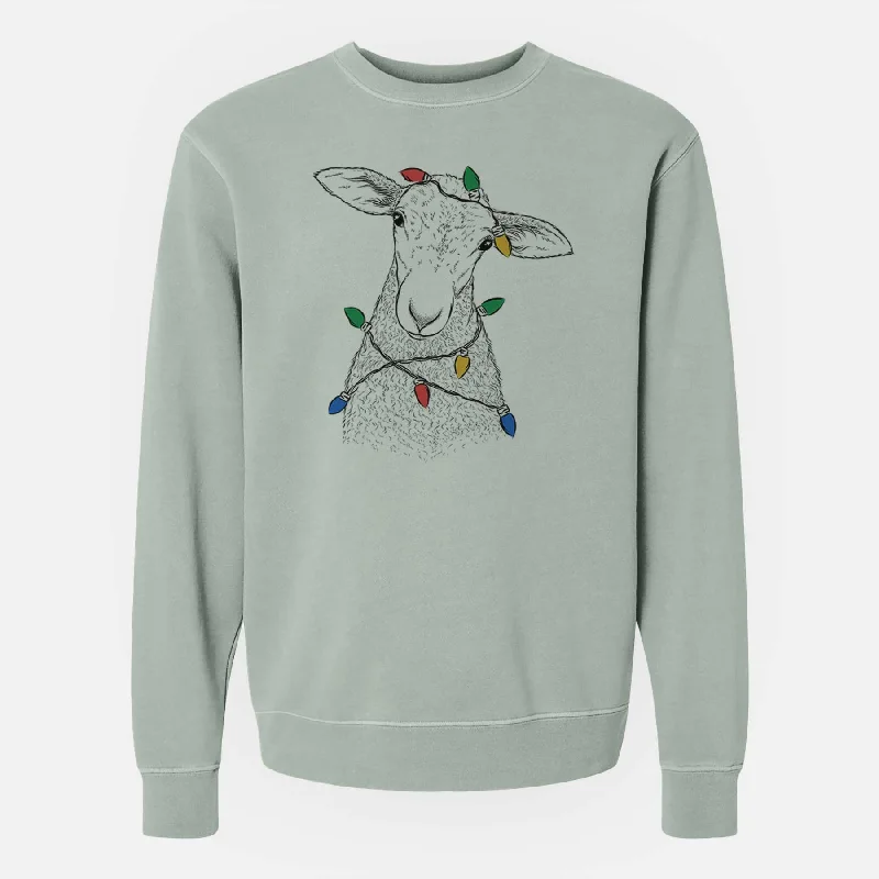 Crazy Deals fitness hoodie for trainingChristmas Lights Ivy the Lamb - Unisex Pigment Dyed Crew Sweatshirt Crazy Deals fitness hoodie for trainingChristmas Lights Ivy the Lamb - Unisex Pigment Dyed Crew Sweatshirt