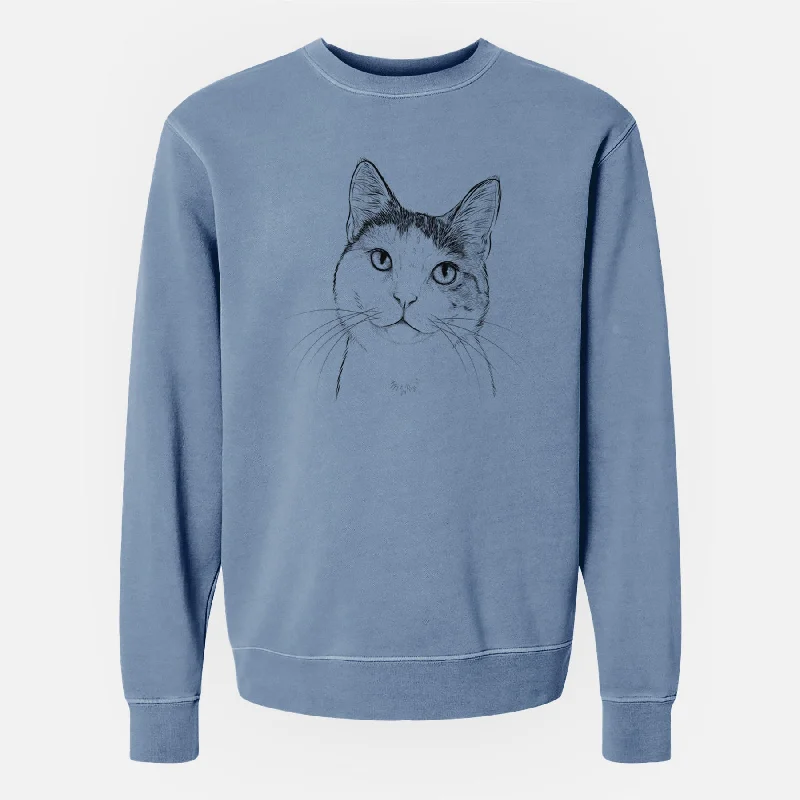 Deal of the Week smooth fit athletic sweatshirtBare Denver the Calico Cat - Unisex Pigment Dyed Crew Sweatshirt