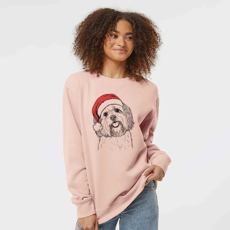 Special Discount Santa Nikka the Lowchen - Unisex Pigment Dyed Crew Sweatshirt