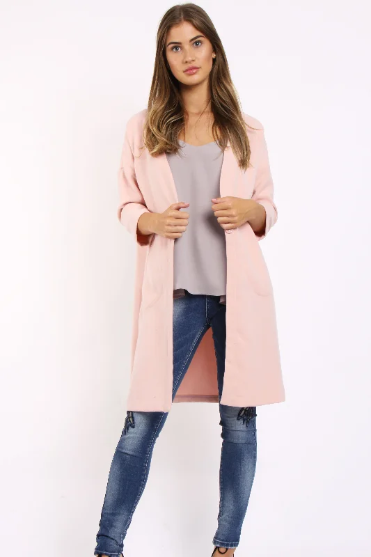 Super Bargain padded coat3/4 length Sleeve Longline Blazer Jacket