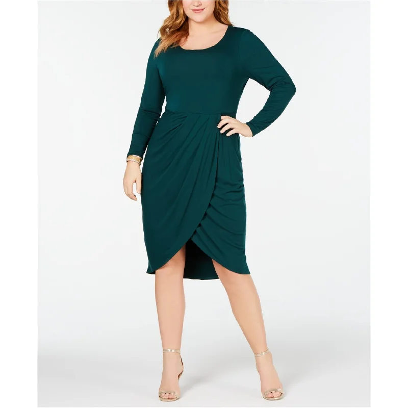 Overstock trendy dressSoprano Womens Tulip Hem Jersey Dress, Green, 3X