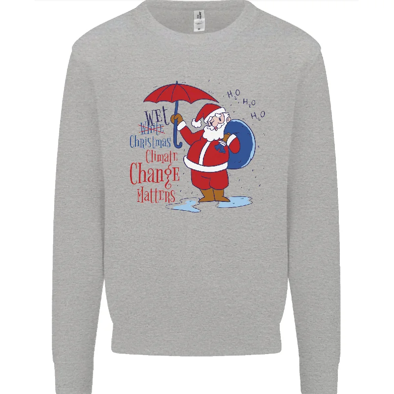 New Deals Christmas Climate Change Matters Santa Mens Sweatshirt Jumper