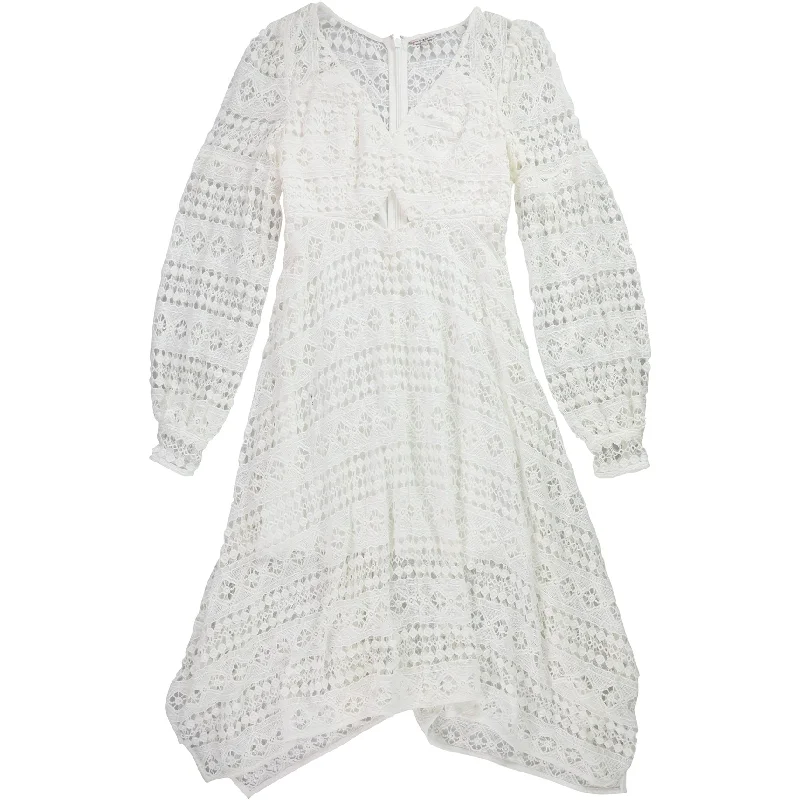 Overstock playful dressGUESS Womens Crochet Handkerchief Midi Dress, White, 6