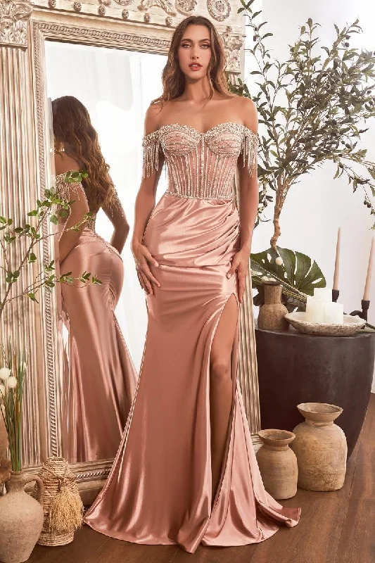 One-DAY Sale ruched dressEmbellished Off Shoulder Satin Side Slit Sweetheart Long Prom Dress CDCD821 One-DAY Sale ruched dressEmbellished Off Shoulder Satin Side Slit Sweetheart Long Prom Dress CDCD821