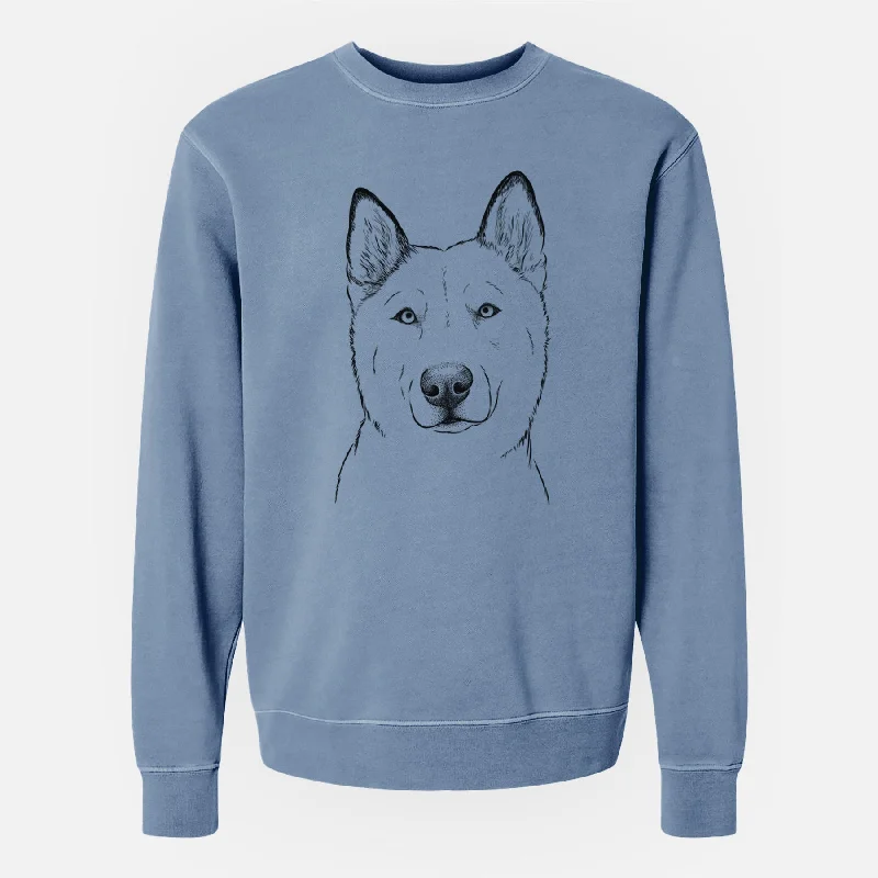 modern sports hoodieBare London the Siberian Husky - Unisex Pigment Dyed Crew Sweatshirt