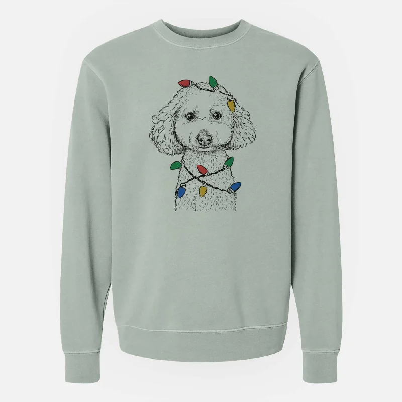 Special Buy Christmas Lights Guinness the Toy Poodle Mix - Unisex Pigment Dyed Crew Sweatshirt