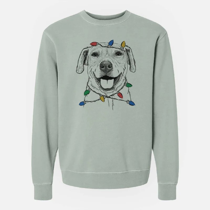Price Meltdown warm workout hoodieChristmas Lights Ernie the Mixed Breed - Unisex Pigment Dyed Crew Sweatshirt