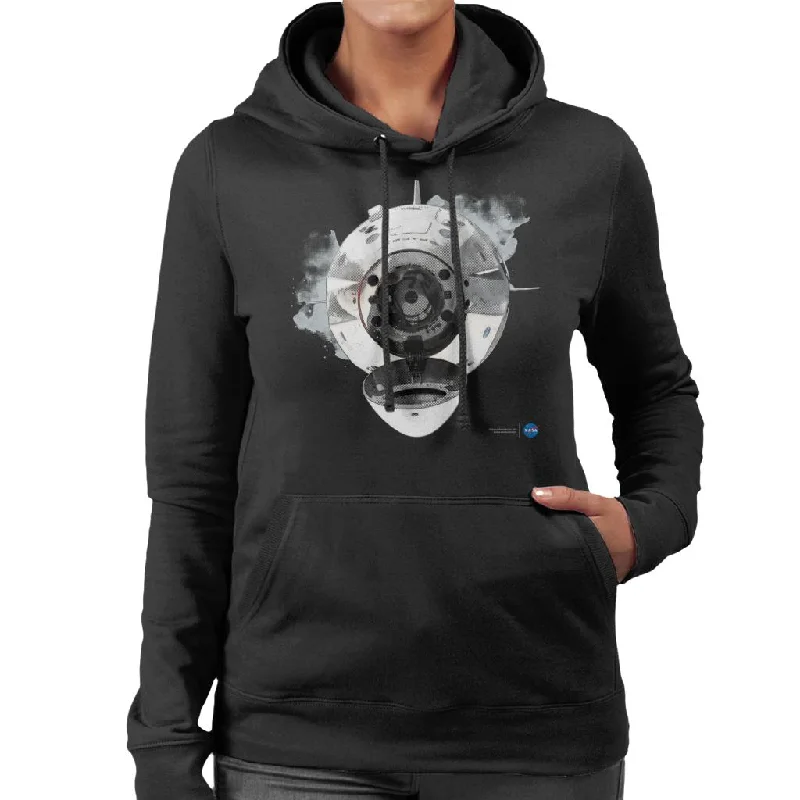 slim fit hoodieNASA SpaceX Dragon Capsule Docking Women's Hooded Sweatshirt