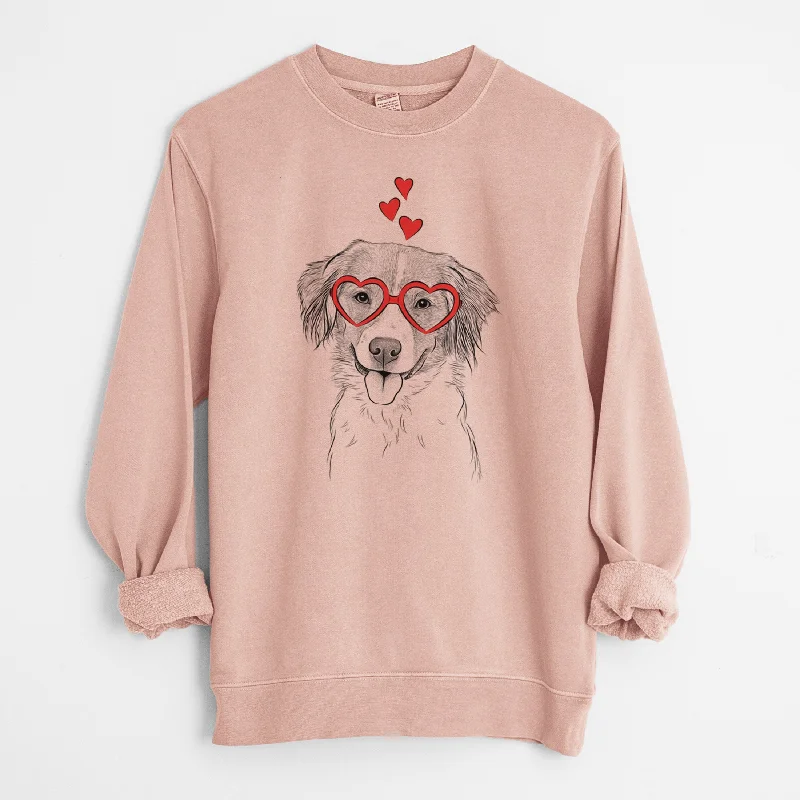 Special Discount Valentine Hercules the Nederlandse Kooikerhondje - Unisex Pigment Dyed Crew Sweatshirt