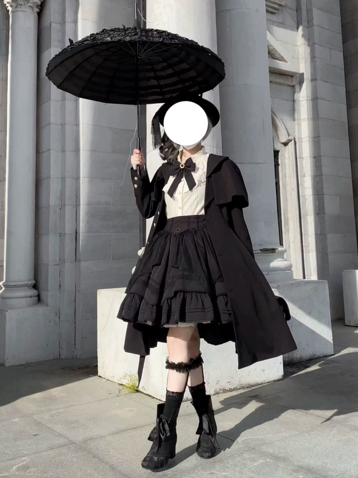 Now or Never lightweight outerwearUncle Wall Original~Rich Heiress~Elegant Black Lolita Coat with Detachable Cape Now or Never lightweight outerwearUncle Wall Original~Rich Heiress~Elegant Black Lolita Coat with Detachable Cape