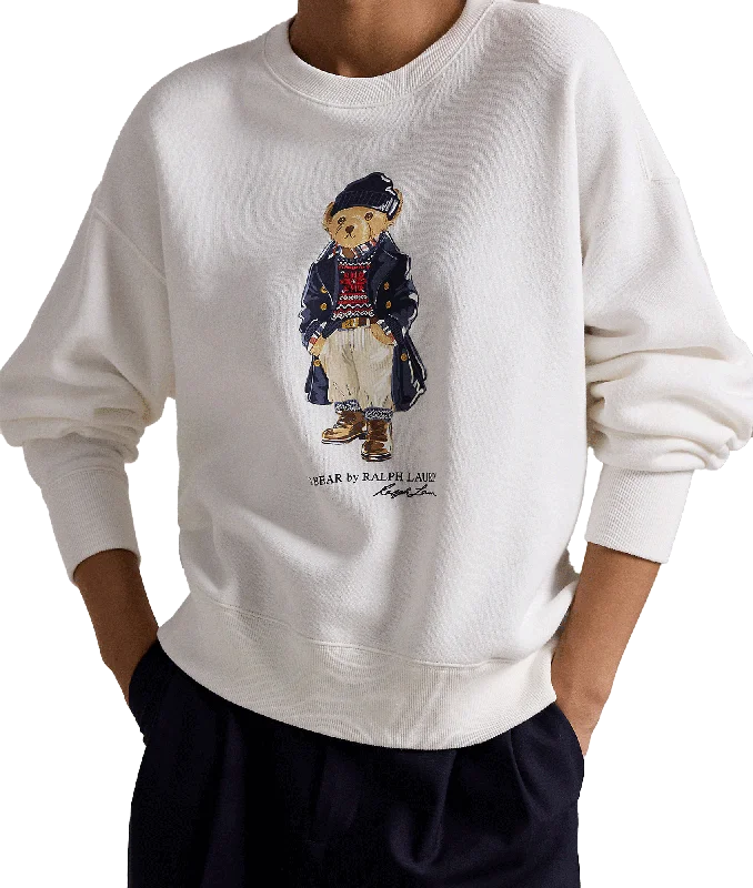 Seasonal Clearance warm jacketPolo Bear Fleece Crewneck - White