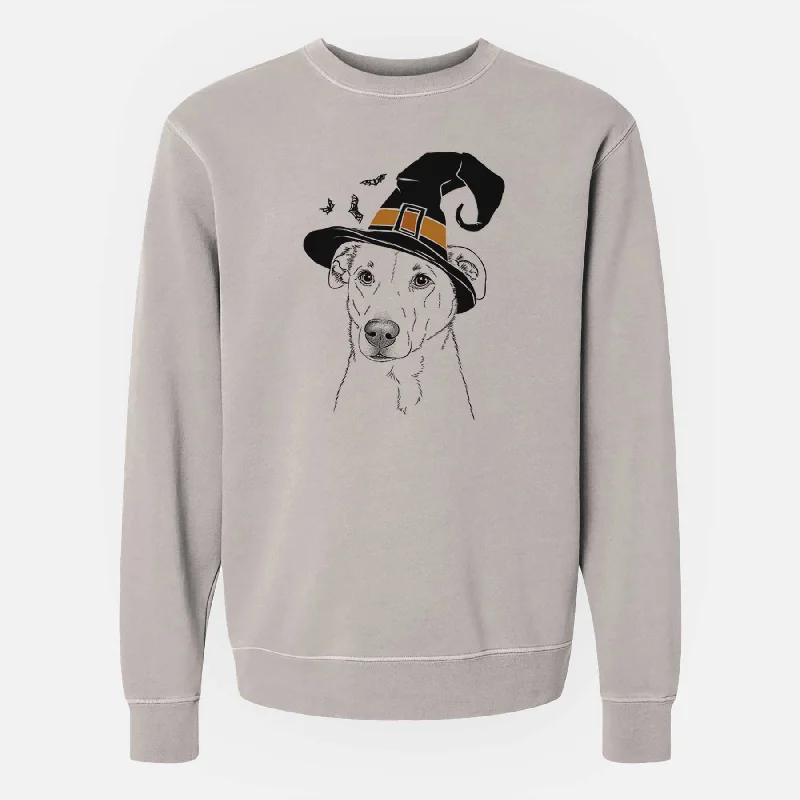 premium athletic sweatshirtWitch Nala the American Staffordshire Terrier - Unisex Pigment Dyed Crew Sweatshirt