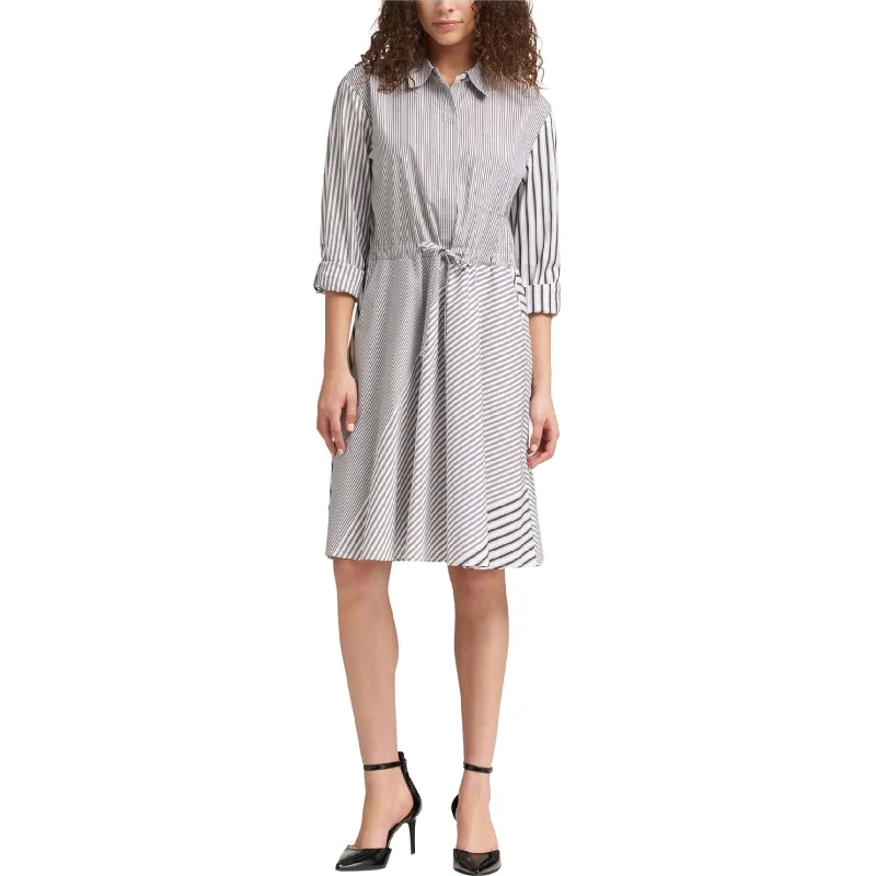 party dressDKNY Womens Striped Shirt Dress, White, X-Large