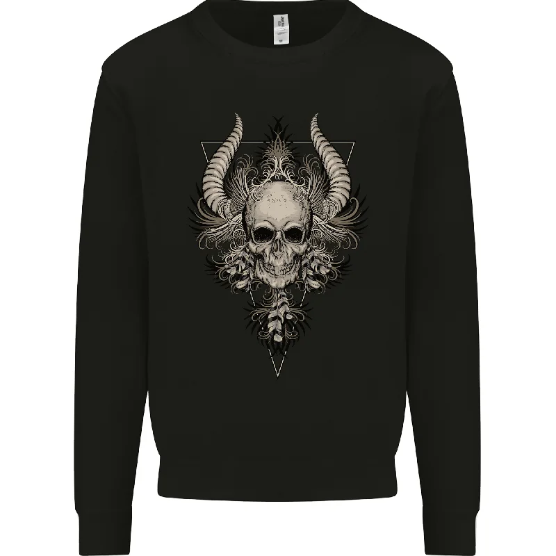 Don't Miss Demonic Skull Triangle Heavy Metal Mens Sweatshirt Jumper
