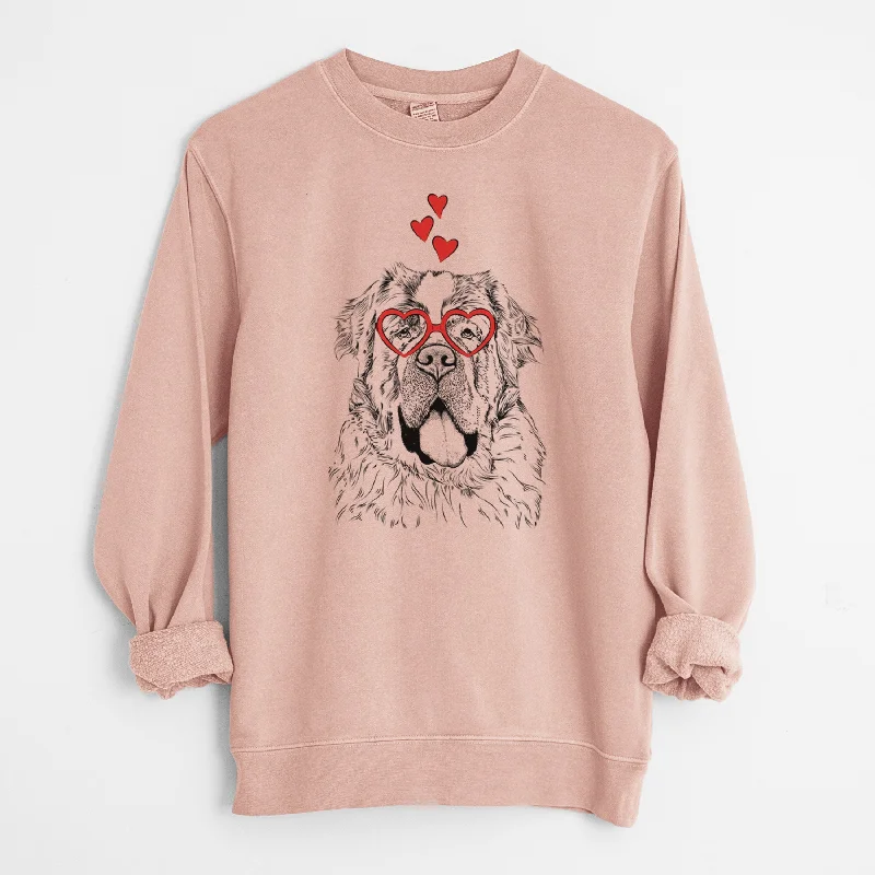 Price Smash Valentine Hoss the Saint Bernard - Unisex Pigment Dyed Crew Sweatshirt
