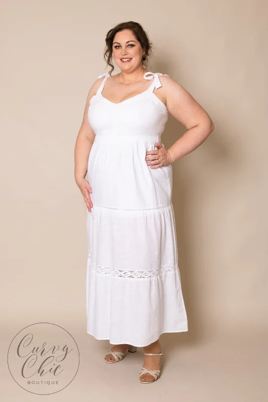 Reduced Prices sleek dressWhite Cotton Plus Size Dress | Brave Soul
