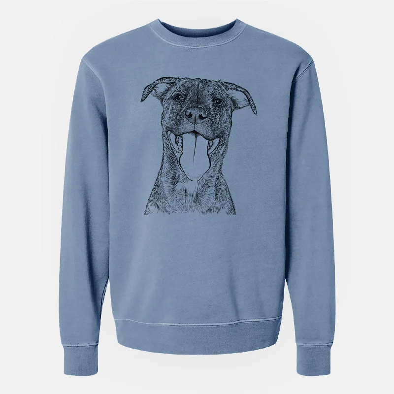 Great Deals Bare Harley the Pitbull Mix - Unisex Pigment Dyed Crew Sweatshirt