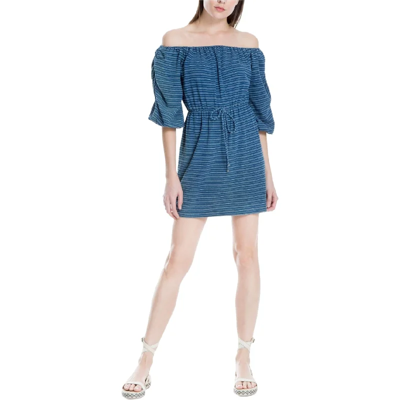 Crazy Deals textured dressMax Studio London Womens Striped Off-Shoulder Dress