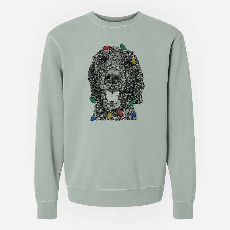 Massive Deals Christmas Lights Obi James the Goldendoodle - Unisex Pigment Dyed Crew Sweatshirt Massive Deals Christmas Lights Obi James the Goldendoodle - Unisex Pigment Dyed Crew Sweatshirt