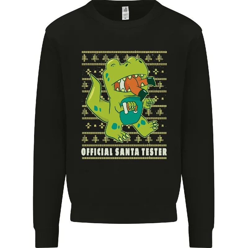 Act Now Christmas Official Santa T-Rex Dinosaur Mens Sweatshirt Jumper