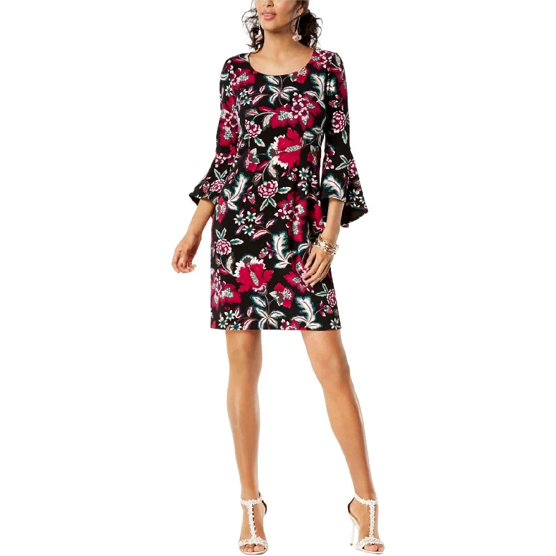 Closeout stylish dressI-N-C Womens Bell Sleeve A-line Dress, Multicoloured, Small