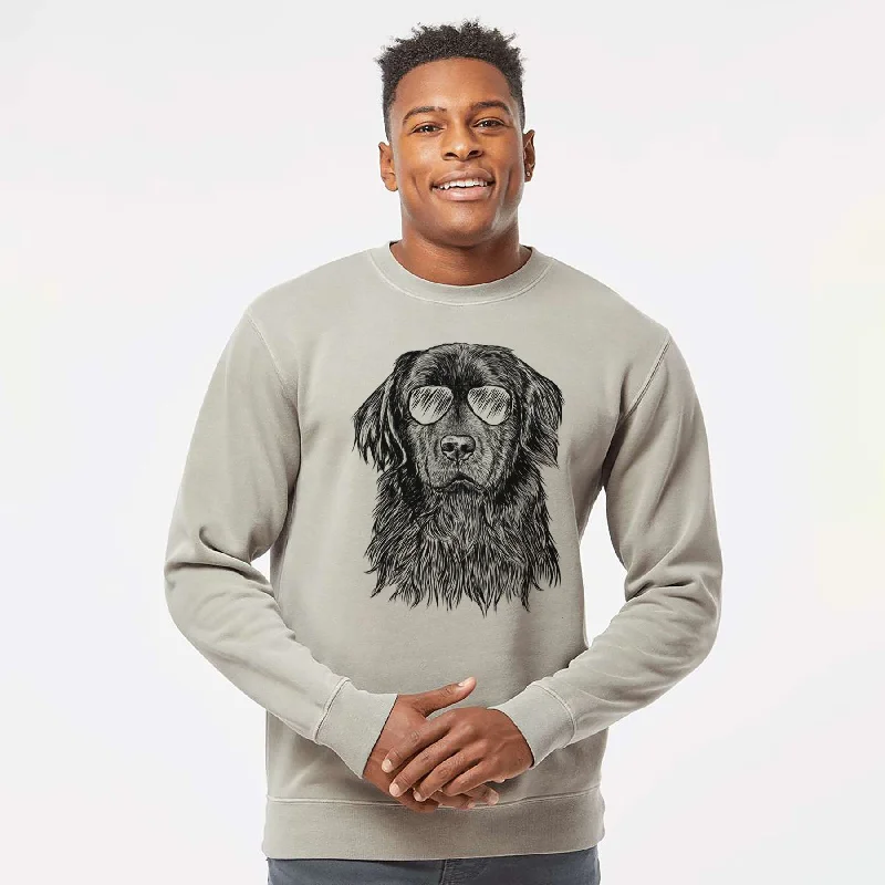 Special Savings Aviator Jinx the Newfoundland - Unisex Pigment Dyed Crew Sweatshirt