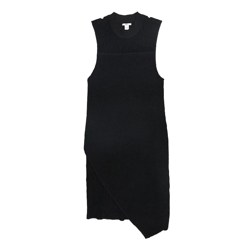One-DAY Sale luxury dressbar III Womens Ribbed Sweater Dress, Black, Large