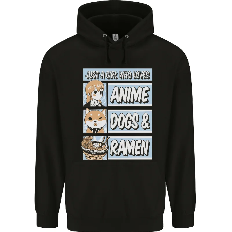 chic pullover hoodieA Girl Who Loves Anime Dogs & Ramen Mens 80% Cotton Hoodie