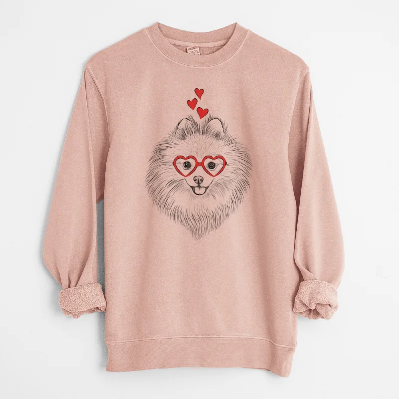 Online Specials Valentine GiGi the Pomeranian - Unisex Pigment Dyed Crew Sweatshirt