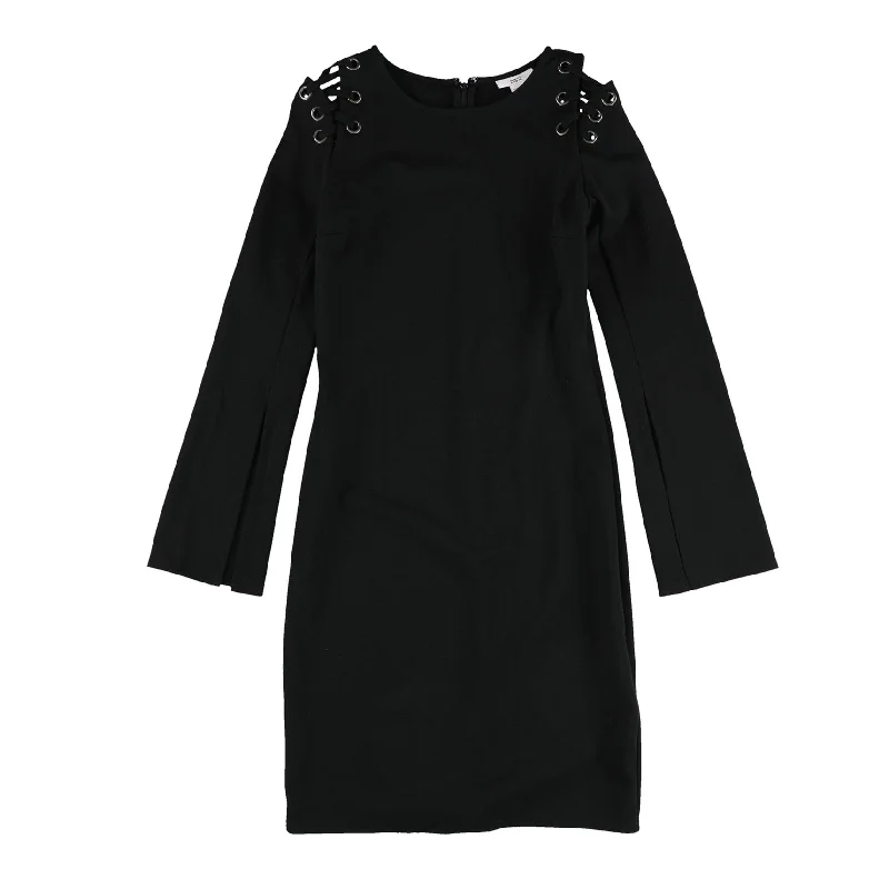 Clearance Sale sleeveless dressBar Iii Womens Laced Shoulder Bodycon Dress