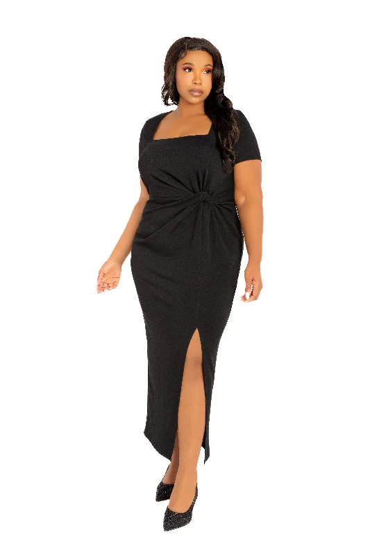Deep Discounts formal dressGathered Waist Midi Dress