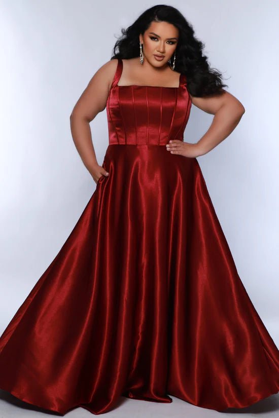 YEAR-End Clearance casual day dressPlus Size Satin Square Neck Formal Ballgown in Wine or Purple YEAR-End Clearance casual day dressPlus Size Satin Square Neck Formal Ballgown in Wine or Purple